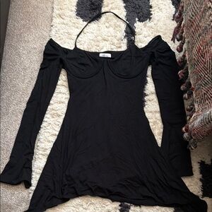Oh Polly Black Off-Shoulder Dress